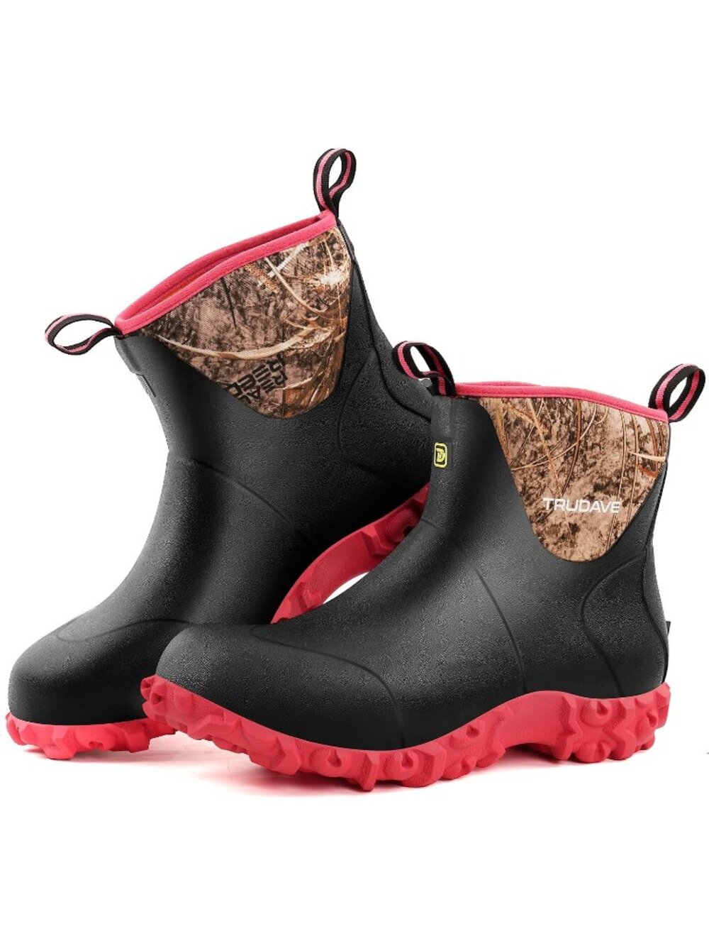 Women's Camo Rr Pink Rubber Waterproof Anti-Slip Outdoor 6mm Neoprene Rain Boot